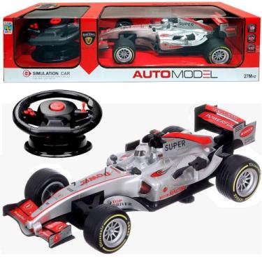 Imagem de Carrinho Formula 1 Realista Som de Motor Luz Pneus Borracha Prata - Fu