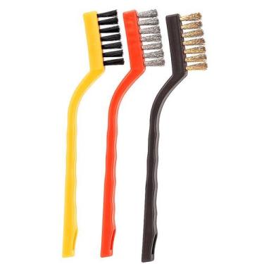Imagem de Kit Escovas Multiuso Aço Latão Nylon Limpeza Ferrugem Solda Tinta Ferr