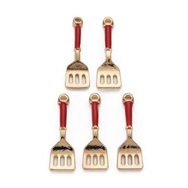 Imagem de Ipotkitt 10 peças de liga metálica, espátula, esmaltado, utensílios, talheres, cozinha, tema de cozinha, pingentes de metal para fazer joias, artesanato, pulseiras, colar, brincos, chaveiros