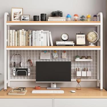 Imagem de Estante De Computador De 2/3 Andares, Organizador De Prateleira De Mesa Para Dormitório, Estante Multifuncional Para Mesa Para Dormitório Escritório Casa, White, 2-Tier 115cm(45.3in)