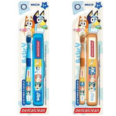 Imagem de ESCOVA DE DENTE COM ESTOJO BLUEY ESCOLAR - DENTALCLEAN