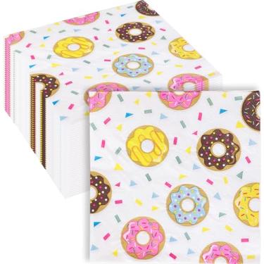 Imagem de 100 guardanapos de donut, 2 camadas, descartáveis, jantar, sobremesa, guardanapos de papel para chá de bebê, festa de aniversário, decoração de mesa, suprimentos