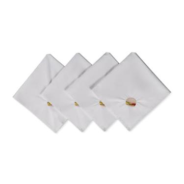 Imagem de Plumasul Kit Guardanapo Bella Mesa Hambúrguer 100% Algodão Cetim 300 fios 4 Peças - Cor Branco