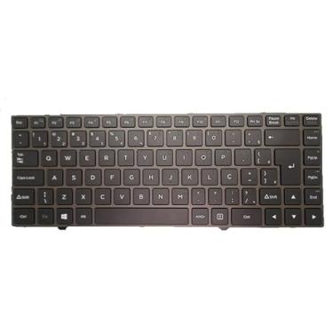 Imagem de Teclado Laptop Sem Luz de Fundo Para Positivo SHM16G38PA-F513 82R-14DE250-4218 16G3JF511PAL-E BR Brasileiro Com Moldura Cinza Linha Transparente