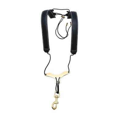 Imagem de simhoa Suporte de alça para saxofone, alça de ombro dupla acolchoada para saxofone tenor infantil, Preto