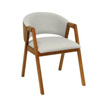 Imagem de Cadeira Califórnia Encosto Anatômico e Braços em Corano - Amêndoa - Corano Marrom Mescla/Linho Bege Mescla Impermeável