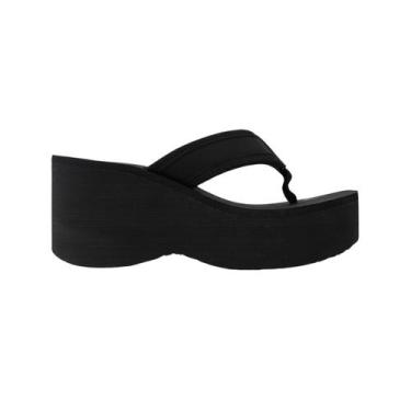 Imagem de Sandália Tamanco Reef Liv Fem Plataforma Casual Confortável, 35, Preto