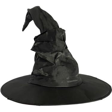 Imagem de Chapéu Preto Bruxa Luxo Feminina pra Fantasia de Halloween Vintage Feiticeira (Preto)