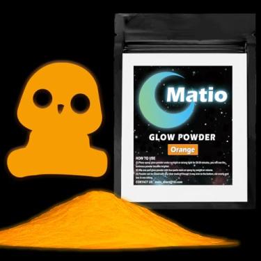 Imagem de Matio Pigmento em pó que brilha no escuro, pigmentos luminosos de resina epóxi laranja 15 g/0,5 oz pigmentos luminosos para artesanato de longa duração para slime, arte de unhas, tinta acrílica, arte