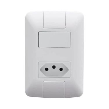 Imagem de Conjunto 4x2 Com 1 Interruptor Simples 6 A 250 V E 1 Tomada 2p+t 10 A 250 V Tramontina...