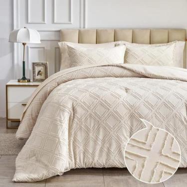 Imagem de Conjunto de edredom Bed in a Bag King Size, 7 peças, bege - Flysheep