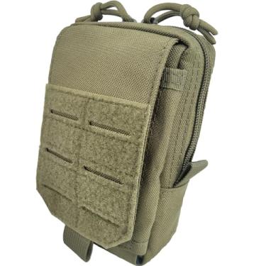 Imagem de YOWDUTY Bolsa tática Molle EDC, bolsa para celular Molle, bolsas utilitárias, organizador de dispositivos, suporte de telefone, pacote de cintura, bolsa de ferramentas, coldre de bolso, verde