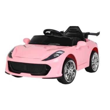 Imagem de Bang Toys - Carrinho Elétrico Infantil Scarlet GT 12V - com Luzes de LED, Sons, Entrada USB/MP3, Bluetooth, Portas que Abrem e Controle Remoto - Suporta até 30kg - Cor Rosa