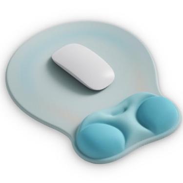 Imagem de Mouse pad ergonômico com suporte de descanso de pulso e almofada de gel para mesa; acessórios de decoração de computador fofos para mulheres. Tapete de mouse pequeno para laptop para escritório e casa