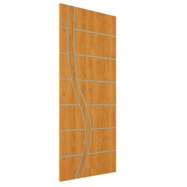 Imagem de Kit 4 Portas De Madeira Frisada U.v 210cm X 80cm - R70ss Cerejeira - M