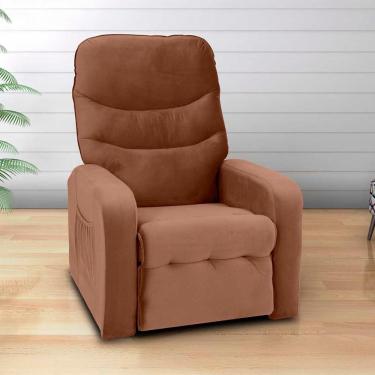 Imagem de Poltrona Do Papai Reclinável Confortavél Punto Matrix Veludo Ferrugem