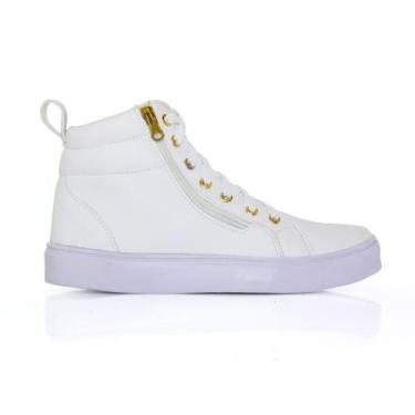 Imagem de Tênis Cano Alto Feminino Design Urbano, Zíper Lateral, Estilo Street e