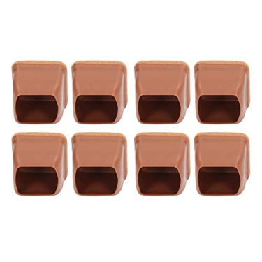 Imagem de 8Pcs Cadeira Pés Cobre Stool Foot Pads Table Leg Protector Mudo Espessamento Marrom Praça Móveis Leg Protetores para pisos de madeira e pisos de telha (L 360ml 6,8x14.5cm / 2.7x5.7inin)