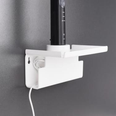 Imagem de Suporte de escova de dentes elétrica de acrílico montado na parede, organizador de cabos de escova de dentes elétrica, organizador de escova de dentes com organizador de cabos, suporte de escova de