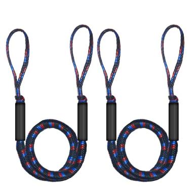 Imagem de NIUTRIP Linha de doca elástica, corda de barco corda de ancoragem extensível com flutuador de espuma para barco pontão, jet ski, seadoo, waverunner, caiaque, presentes de barco para homens, pacote com