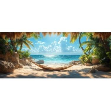 Imagem de Quadro Decorativo com Estampa Tranquil Hammock 50 x 50 Papel 1 unidade