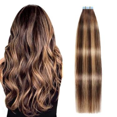 Imagem de Fita adesiva em extensões de cabelo SUYYA Human Hair 50g 20pcs 30cm