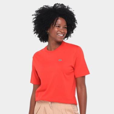 Imagem de Camiseta Lacoste Casual Feminina, Vermelho, GG
