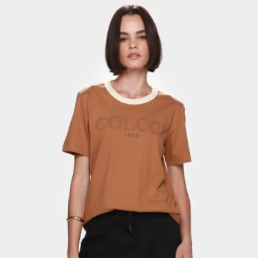 Imagem de Camiseta Colcci 1986 Casual Feminina, Marrom, EP