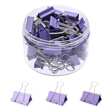 Imagem de Temiary Clipes de fichário estéticos, clipe de fichário de metal pequeno de 2 cm com recipiente de armazenamento transparente, grampos de papelada de encadernação para professores escolares materiais
