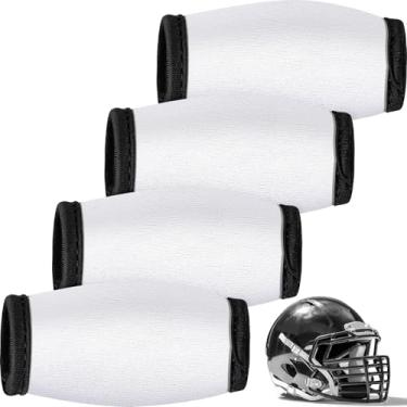 Imagem de Libima 4 peças de capa de alça de queixo de futebol americano masculina almofada de capacete (branca)