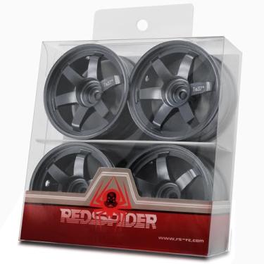 Imagem de REDSPIDER • Aluminum 1/10 RC Drift Wheels 12mm Hex for 1:10 Rally Racing Car Tires Tamiya TT01 TT02 XV01 TA06 A959 PTG2 HPI KYOSHO HSP PTG2 Touring Street Tyres 4pcs (Titanium)