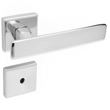 Imagem de Conjunto De Fechadura 751 Em Zamac Para Banheiro St2-55 Roseta 333 De Inox Cromado - 47...
