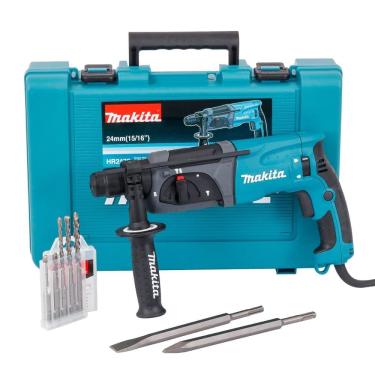 Imagem de Martelete Combinado 24mm 15/16"" 110 Volts + Maleta e Acessórios - HR2470X21 - MAKITA
