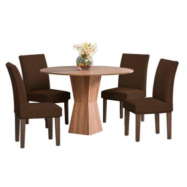 Imagem de Kit Capa Para Cadeira De Jantar 8 Lugares Marron