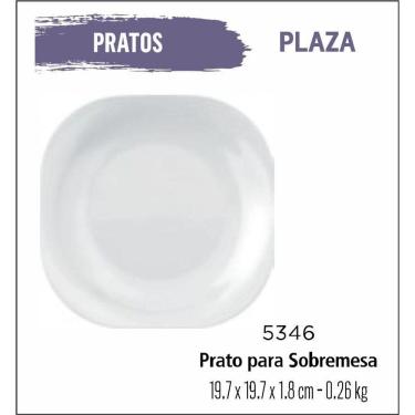 Imagem de Jogo De Prato Plaza 12 Pratos Sobremesa - Lanche - Branco