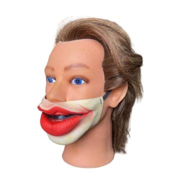 Imagem de Fantasia Máscara Beiçudo Metade Do Rosto Látex Carnaval