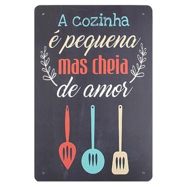 Imagem de Placa Decorativa Cozinha Mdf - 20X30Cm - A Cozinha É Pequena