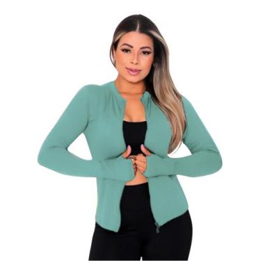 Imagem de Jaqueta Casaco UV Com Ziper Proteção FPU50 Feminino Verde Menta - Rcv 