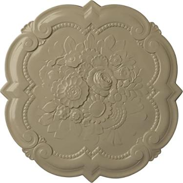 Imagem de Ekena Millwork Medalhão vitoriano de teto CM24VIGDF, 61 cm de diâmetro externo x 2,5 cm, Deserto Gobi pintado à mão