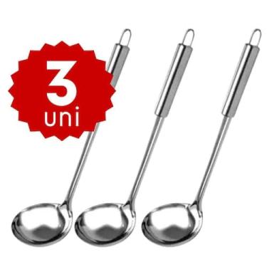 Imagem de Concha de Inox Pequena 50 ml  Ideal Para FeijÆo, Sopa, Caldos e Molhos