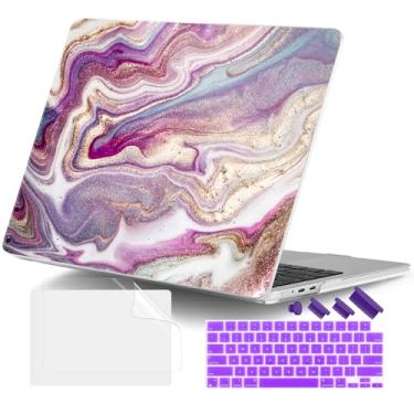 Imagem de DONGKE Compatível com M4 MacBook Air 15 polegadas 2025-2023 A3241 A3114 A2941 M3 M2 Retina Display Touch ID, capa rígida de plástico e película de teclado para MacBook Air de 15 polegadas - Arte