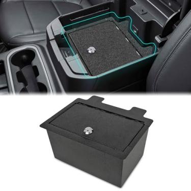 Imagem de SAFECenter Console cofre organizador de armas para Chevy Silverado 1500/GMC Sierra 1500, 2020-2023 Chevy Silverado 2500/3500HD/GMC Sierra 2500/3500HD, com trava