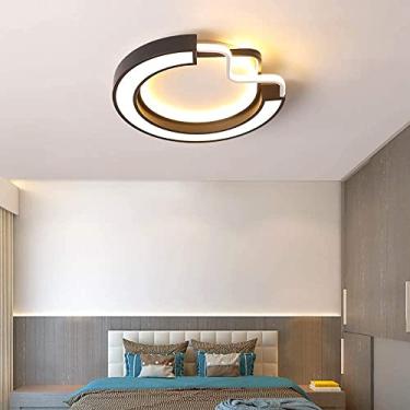 Imagem de Luminária pendente moderna LED, luminária de teto, luminária de teto simples e moderna, lustre para quarto e restaurante, controle remoto criativo personalizado com dimerização (cor: redondo