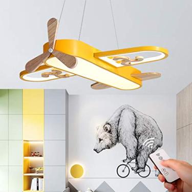 Imagem de Luminária de teto LED com controle remoto, lustre moderno, luminária pendente criativa, luminária de teto moderna em formato de avião, abajur de acrílico, lâmpadas para quarto infantil, sala