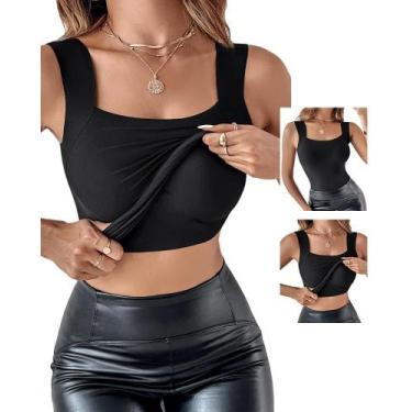 Imagem de Camisetas regatas femininas CHICME, de alta elasticidade, sem mangas, 