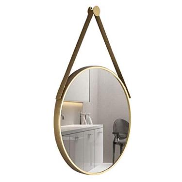 Imagem de Espelho de banheiro montado na parede espelho penteadeira redonda com corrente suspensa parede decorativa para apartamento quarto dormitório 50 cm