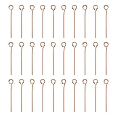 Imagem de HARFINGTON 100 pinos de cabeça de olho aberto 2,4 cm 24 mm mini pinos de fio de metal contas pequenas agulhas a granel para brinco, pingente, colar, pulseira, berloque, fazer joias, achados