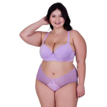 Imagem de Conjunto de Lingerie Plus Size Reforçado Sutiã e Calcinha Cintura Alta