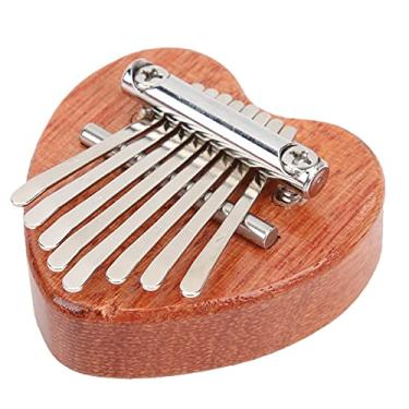 Imagem de Domary Centro de Piano de Polegar Em Forma de Coração Portátil Instrumento de Teclado de Mogno Portátil para Iniciantes Em Movimento