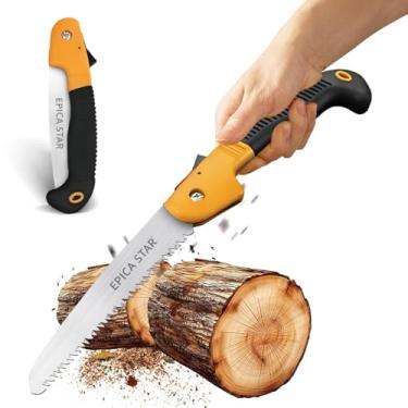 Imagem de Serra Dobrável Multifuncional EPICA STAR 175mm - Lâmina Dupla Face com Dentes de 3 Gumes e Endurecimento a Laser para Corte de Madeira, Poda e Projetos DIY